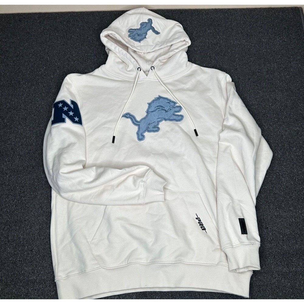 Pro Standard NFL Detroit Lions Varsity Blues L Men's Pullover Hoodie Beige Mint